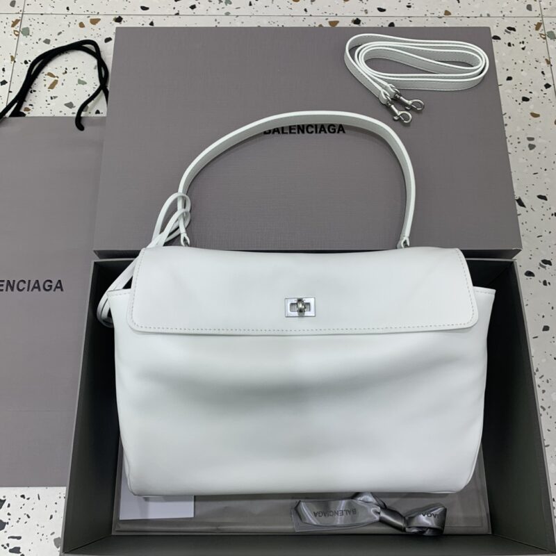 【中号白色银扣】 𝐁𝐀𝐋𝐄𝐍𝐂𝐈𝐀𝐆𝐀 𝐑𝐎𝐃𝐄𝐎 𝐁𝐀𝐆 系列手袋款号：78972
