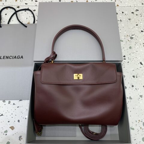 【中号枣色金扣】 𝐁𝐀𝐋𝐄𝐍𝐂𝐈𝐀𝐆𝐀 𝐑𝐎𝐃𝐄𝐎 𝐁𝐀𝐆 系列手袋款号：78972