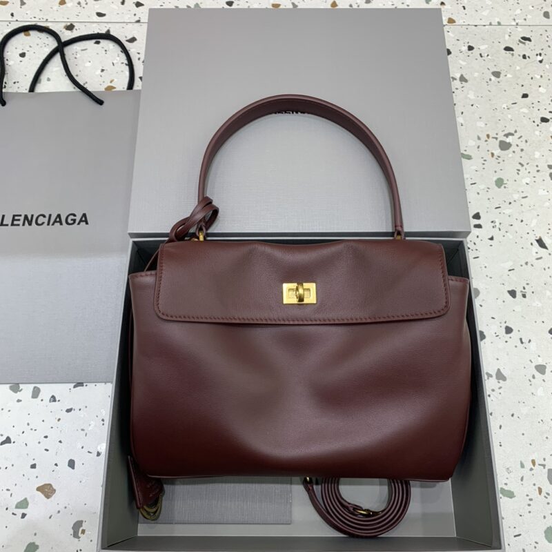 【中号枣色金扣】 𝐁𝐀𝐋𝐄𝐍𝐂𝐈𝐀𝐆𝐀 𝐑𝐎𝐃𝐄𝐎 𝐁𝐀𝐆 系列手袋款号：78972