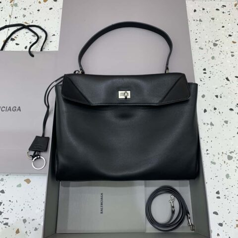 【中号黑色银扣】 𝐁𝐀𝐋𝐄𝐍𝐂𝐈𝐀𝐆𝐀 𝐑𝐎𝐃𝐄𝐎 𝐁𝐀𝐆 系列手袋款号：78972