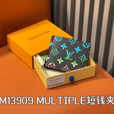 【原单精品】M13909黑色渐变 短款西装夹 MULTIPLE短钱夹