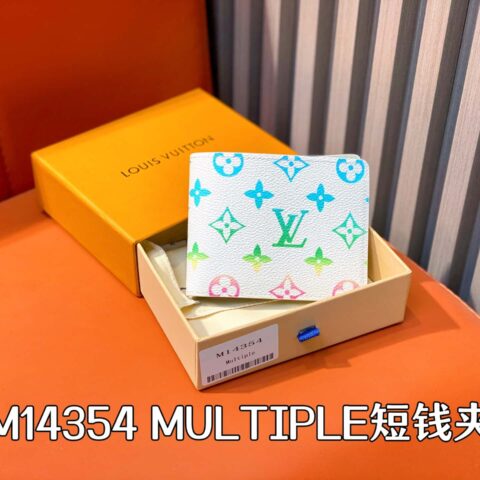 【原单精品】M14354白色渐变 短款钱包西装夹 MULTIPLE短钱夹