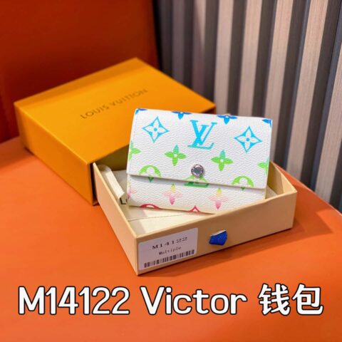 【原单精品】M14122白色渐变 三折钱包 Victor 钱包