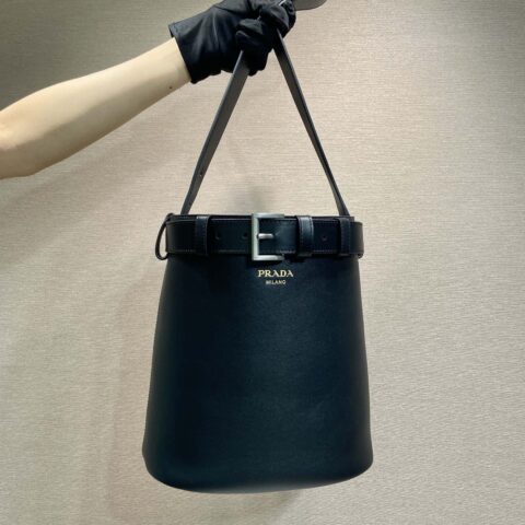 PRADA🎉新款水桶包🎉1BE085🎉🎉黑色