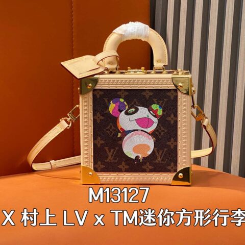 【原单精品】M13127老花丝印 方形箱子 LV X 村上 LV x TM迷你方形行李箱