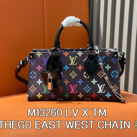 【原单精品】M13260黑彩 四方包链条包 LV X TM ONTHEGO EAST WEST CHAIN 手袋