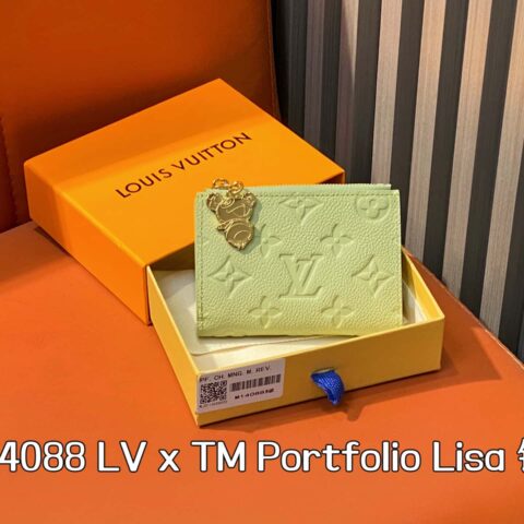 【原单精品】M14088绿色白彩 两折钱包 LV x TM Portfolio Lisa 钱包