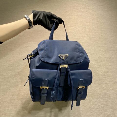 PRADA🎉金扣经典背包🎉1BZ677金色五金🎉🎉蓝色