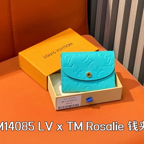 【原单精品】M14085蓝色白彩 零钱包钱夹 LV x TM Rosalie Coin Perth 钱夹