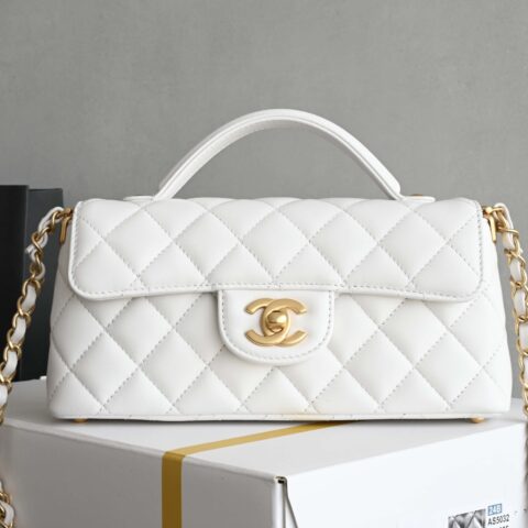 CHANEL 25P手柄Kelly 横版小号 AS5354白色