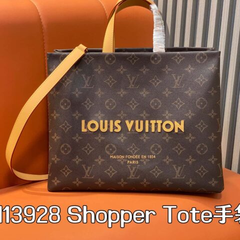 【原单精品】M13928老花咖啡色 购物袋四方包 Shopper Tote手袋