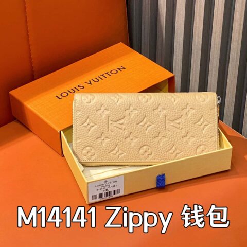 【原单精品】M14141卡其 全皮单拉链钱包 Zippy 钱包