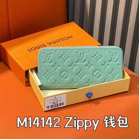 【原单精品】M14142薄荷绿 全皮单拉链钱包 Zippy 钱包
