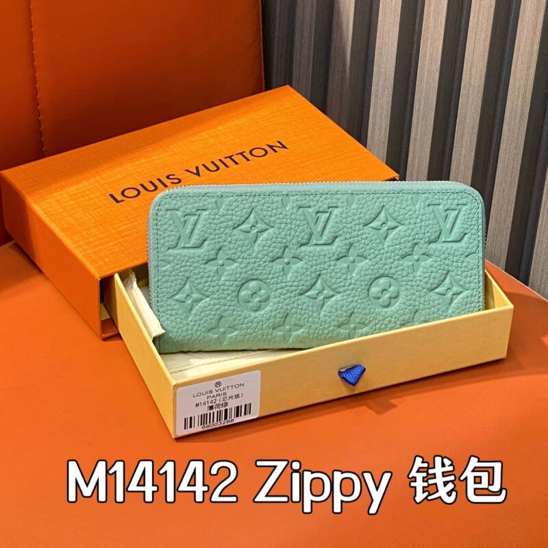 【原单精品】M14142薄荷绿 全皮单拉链钱包 Zippy 钱包