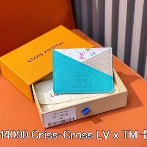 【原单精品】M14090蓝色 卡包钱包 Criss-Cross LV x TM 卡夹
