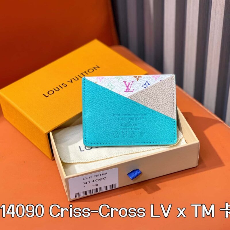 【原单精品】M14090蓝色 卡包钱包 Criss-Cross LV x TM 卡夹
