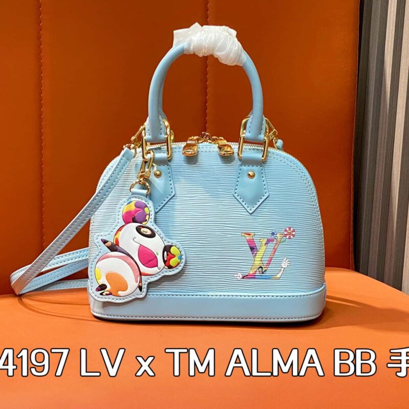 【原单精品】M14197浅蓝色 水波纹贝壳包 当季新款 LV x TM ALMA BB 手袋