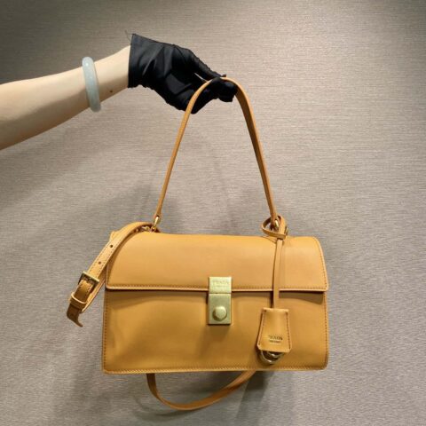 PRADA🎉新品走秀款🎉1BN023小牛皮🎉🎉橘色