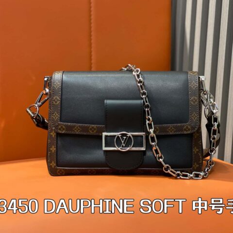 【原单精品】M13450老花黑色 全皮达芙妮DAUPHINE SOFT 中号手袋