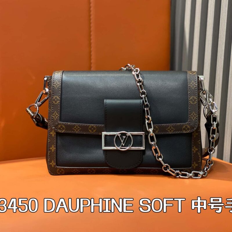 【原单精品】M13450老花黑色 全皮达芙妮DAUPHINE SOFT 中号手袋