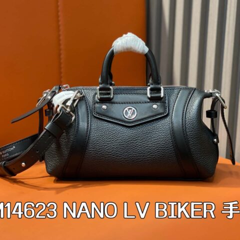 【原单精品】M14623黑色 全皮机车包 NANO LV BIKER 手袋