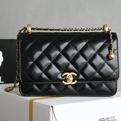 CHANEL全新版本小金球双珠链条𝐰𝐨𝐜 AS2284黑色