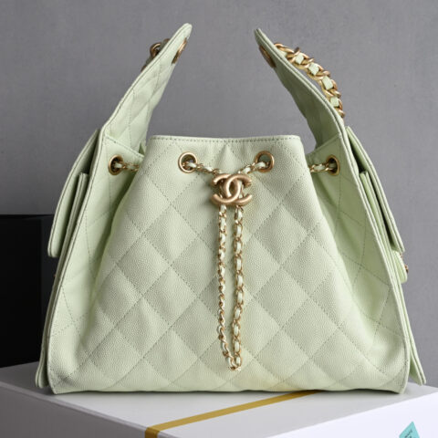 CHANEL 𝟐𝟓𝐁𝐚𝐠嬉皮购物包小号 AS5293苹果绿