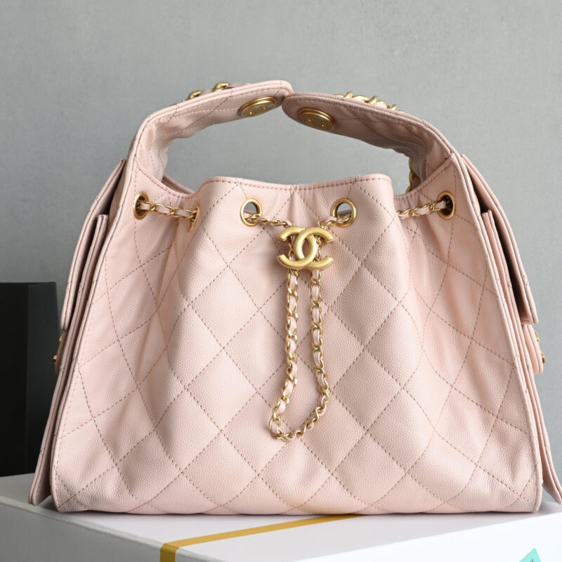 CHANEL 𝟐𝟓𝐁𝐚𝐠嬉皮购物包小号 AS5293粉色