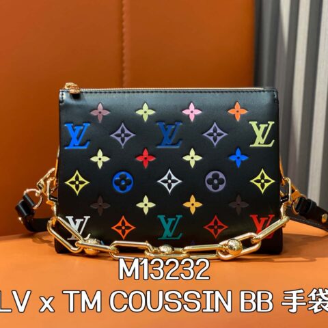 【原单精品】M13232黑色三彩 全皮链条包系列 LV x TM COUSSIN BB 手袋
