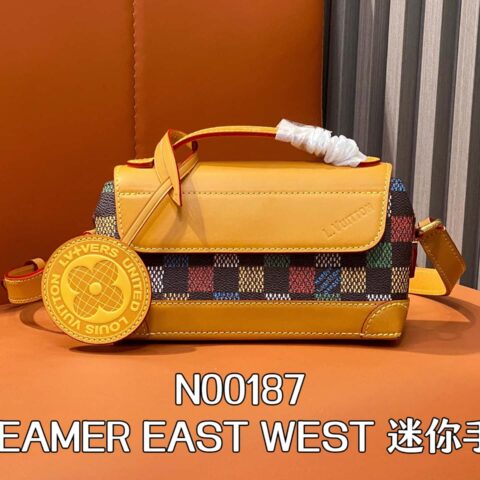 【原单精品】N00187彩格子 男包迷你邮差包 STEAMER EAST WEST 迷你手袋