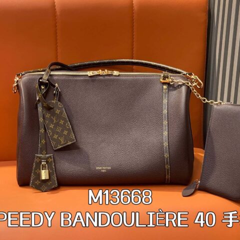 【原单精品】M13668枣红 全皮speedy枕头包 SPEEDY BANDOULIÈRE 40 手袋