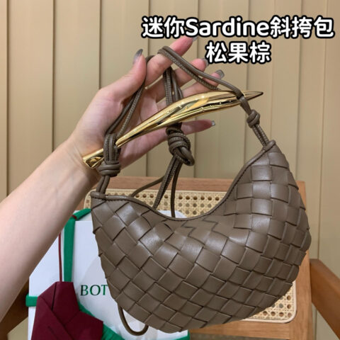 BV 迷你Sardine斜挎包 744267松果棕