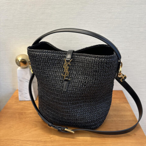 YSL  𝐋𝐄 𝟯𝟳编织水桶包_ 773991黑色