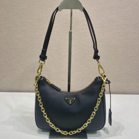 PRADA 升级版Hobo1BC204十字纹 黑色
