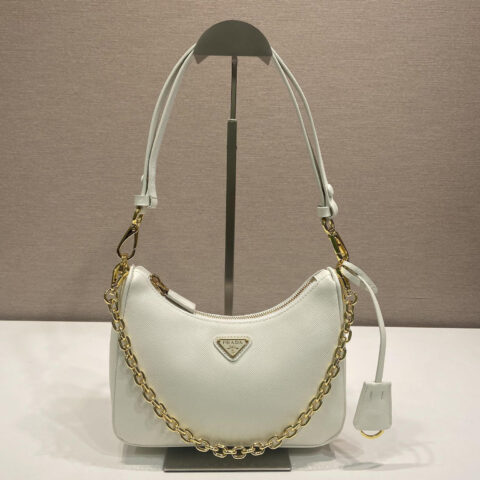 PRADA 升级版Hobo1BC204十字纹 白色