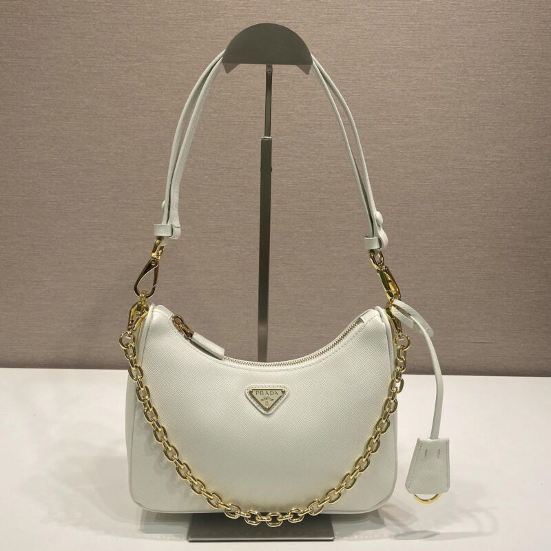PRADA 升级版Hobo1BC204十字纹 白色