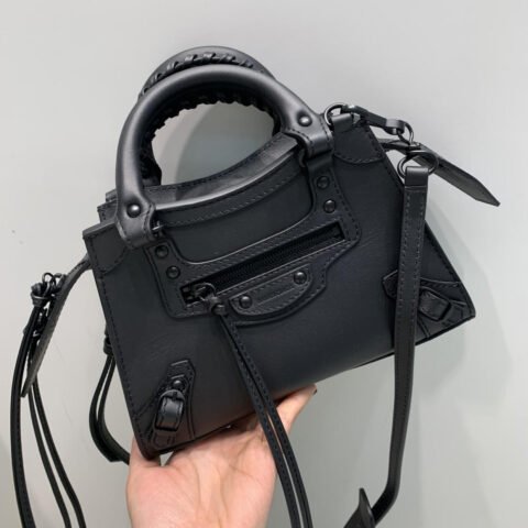 Balenciaga Neo Classic机车包【小号】638512黑色/黑扣