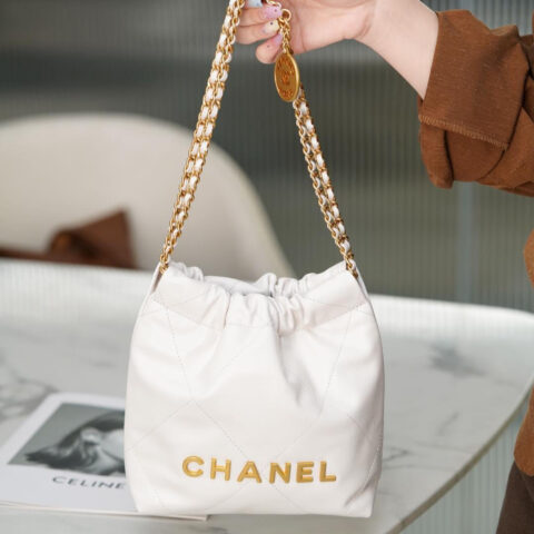 𝗖𝗛𝗔𝗡𝗘𝗟✦ 23s春夏新款22Mini bag 原产皮 白色🤍AS3980