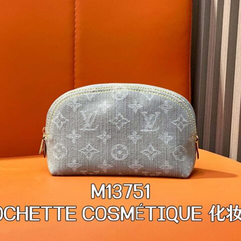 【原单精品】M13751灰色丹宁牛仔 变码芯片版化妆包 POCHETTE COSMÉTIQUE 化妆包