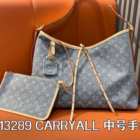 【原单精品】M13289灰色 牛仔购物袋 CARRYALL 中号手袋
