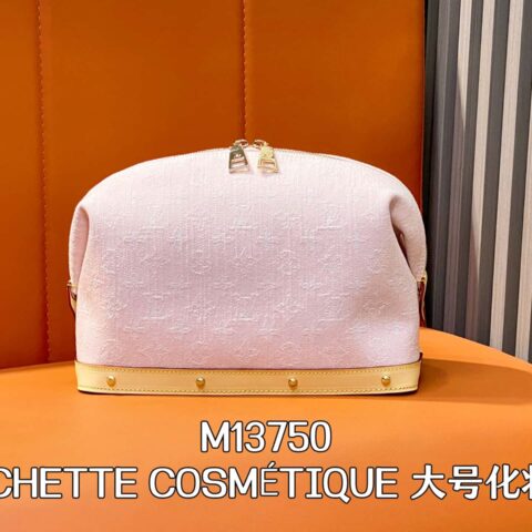 M13750粉色 丹宁牛仔化妆包 POCHETTE COSMÉTIQUE 大号化妆包