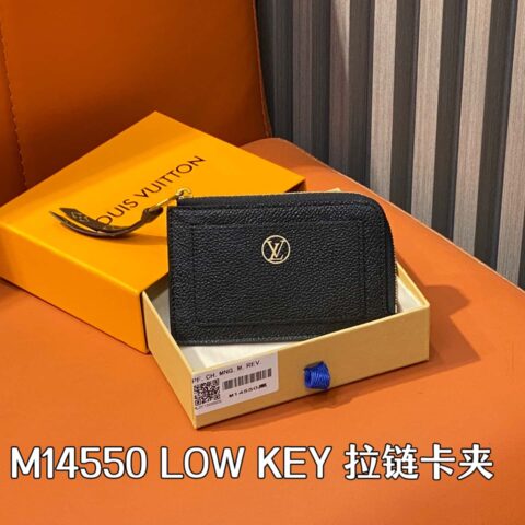 【原单精品】M14550黑色 全皮卡包零钱包 当季新款 LOW KEY 拉链卡夹 M14551棕色