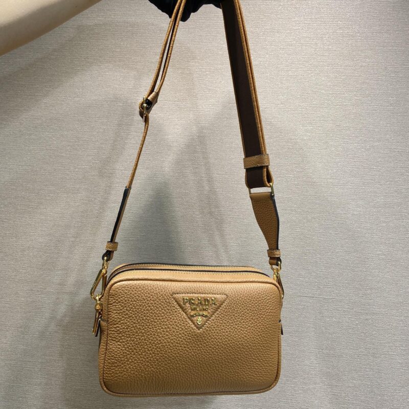 PRADA🎉新款双肩带🎉1BD082-1🎉焦糖色