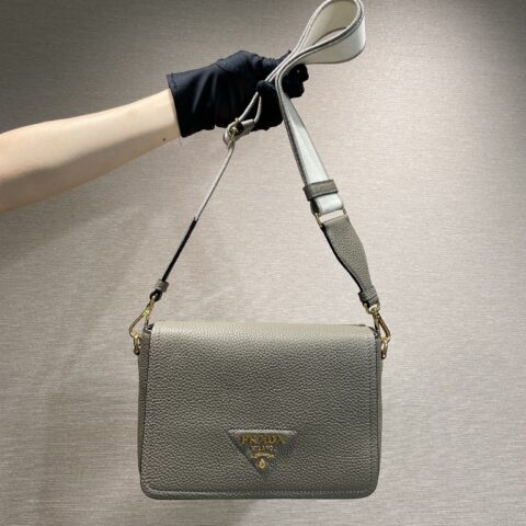PRADA🎉新款双肩带🎉1BD314-1🎉灰色