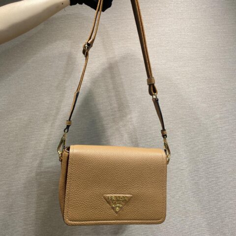 PRADA🎉新款双肩带🎉1BD314-1🎉焦糖色