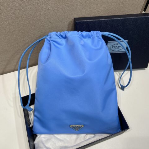 PRADA🎉新品手包🎉1NK001抽绳小袋🎉蓝色