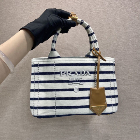 PRADA🎉新品手袋🎉1BA038🎉🎉黑条纹