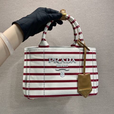 PRADA🎉新品手袋🎉1BA038🎉🎉红条纹