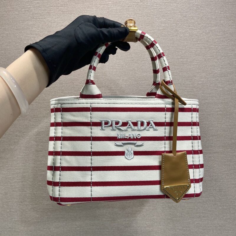 PRADA🎉新品手袋🎉1BA038🎉🎉红条纹