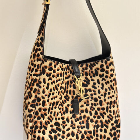 YSL 𝗛𝗢𝗕𝗢 ♡ 豹纹印花 中古款腋下包 713938